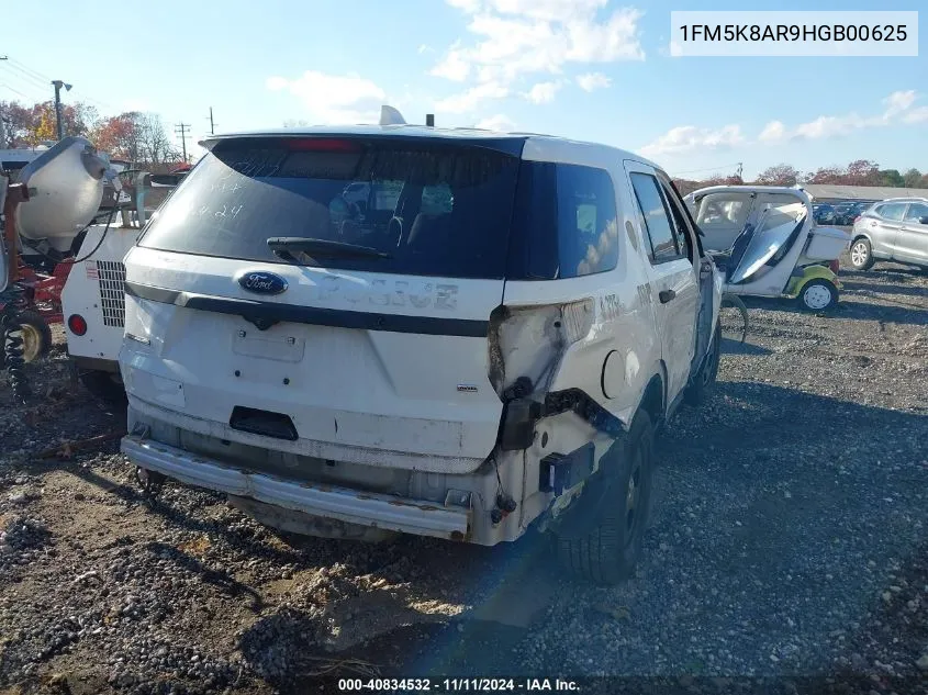 2017 Ford Utility Police Interceptor VIN: 1FM5K8AR9HGB00625 Lot: 40834532