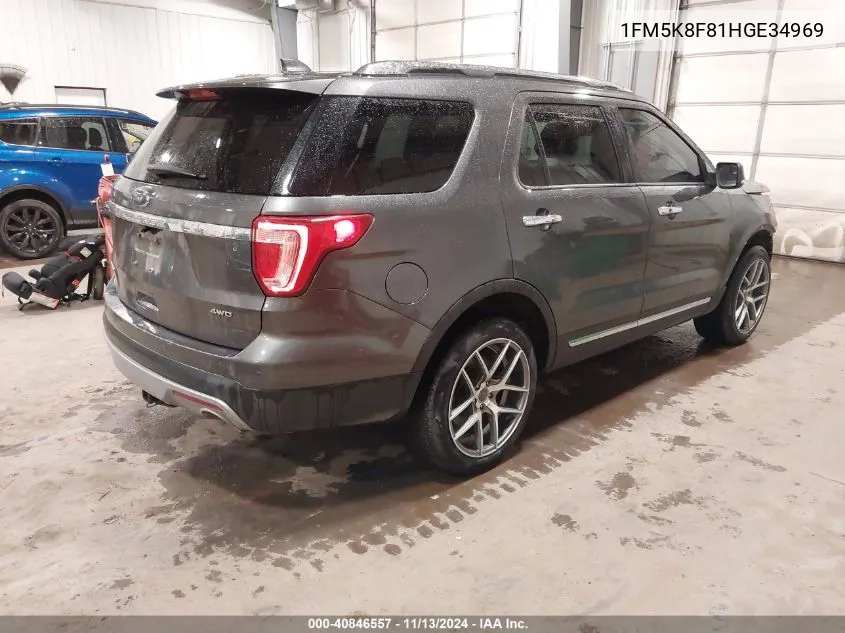 2017 Ford Explorer Limited VIN: 1FM5K8F81HGE34969 Lot: 40846557