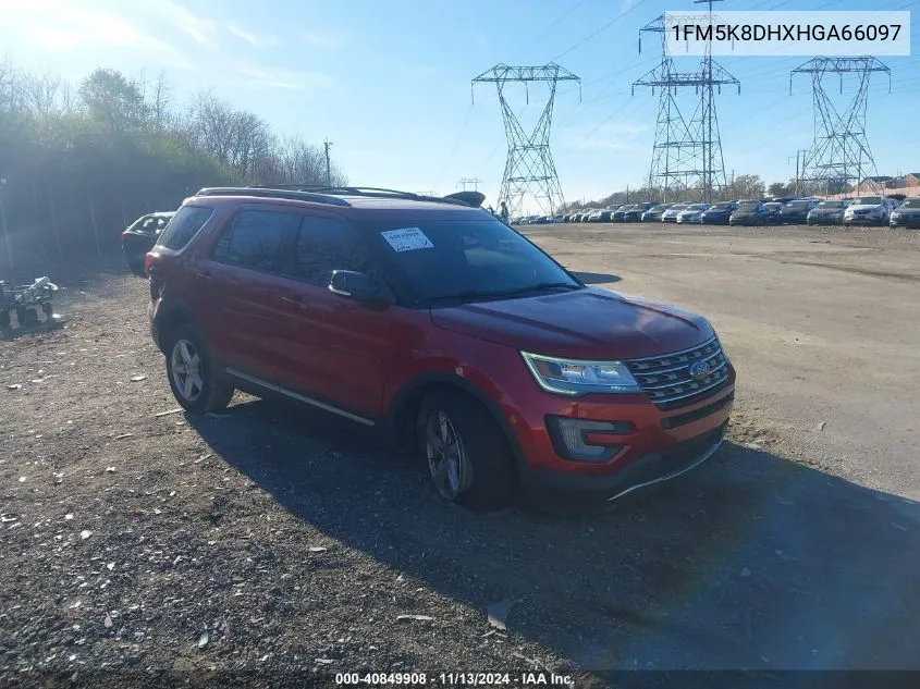 2017 Ford Explorer Xlt VIN: 1FM5K8DHXHGA66097 Lot: 40849908