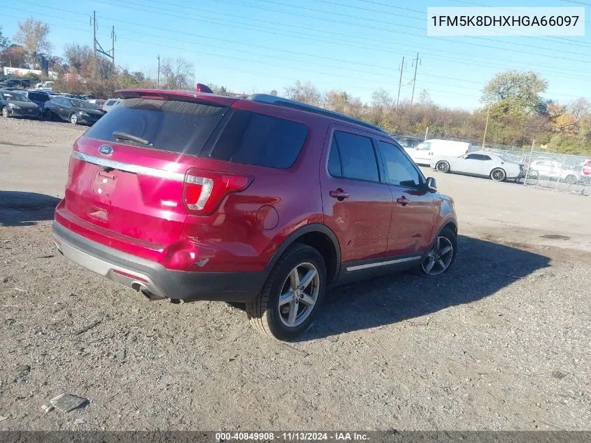 2017 Ford Explorer Xlt VIN: 1FM5K8DHXHGA66097 Lot: 40849908