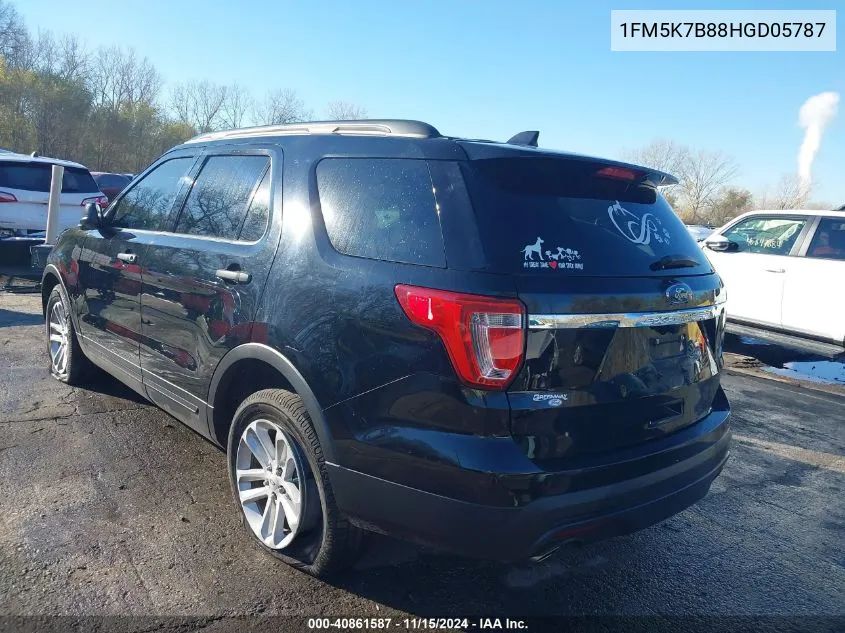 2017 Ford Explorer VIN: 1FM5K7B88HGD05787 Lot: 40861587