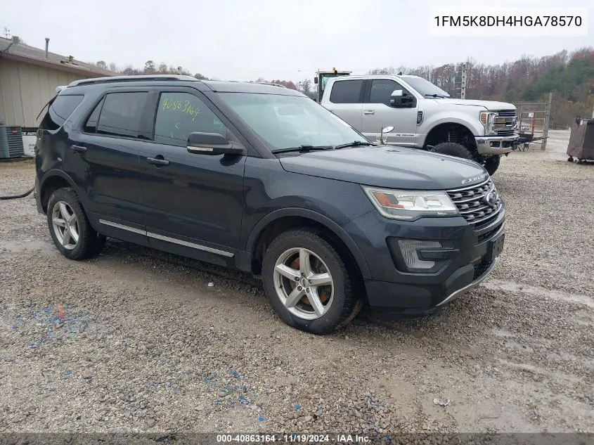 2017 Ford Explorer Xlt VIN: 1FM5K8DH4HGA78570 Lot: 40863164