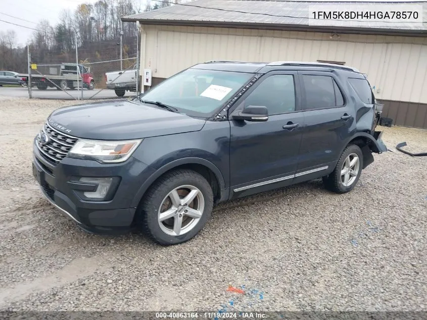 2017 Ford Explorer Xlt VIN: 1FM5K8DH4HGA78570 Lot: 40863164