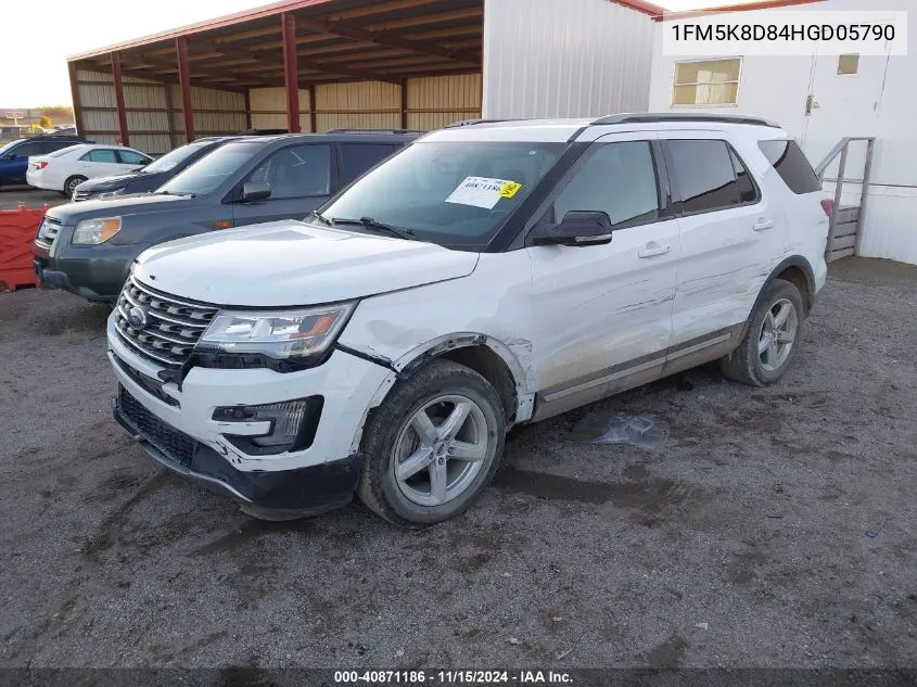 2017 Ford Explorer Xlt VIN: 1FM5K8D84HGD05790 Lot: 40871186