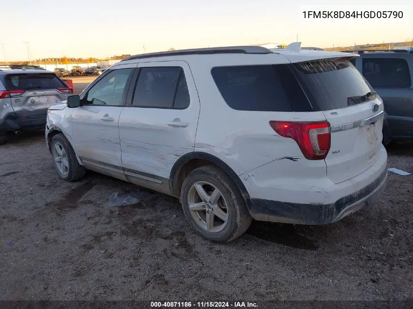 2017 Ford Explorer Xlt VIN: 1FM5K8D84HGD05790 Lot: 40871186