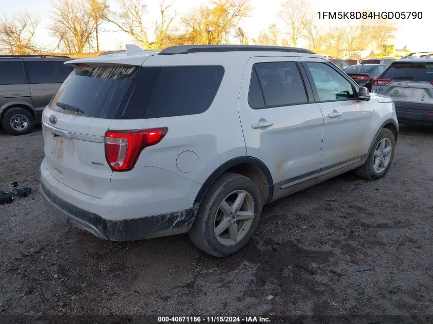 2017 Ford Explorer Xlt VIN: 1FM5K8D84HGD05790 Lot: 40871186