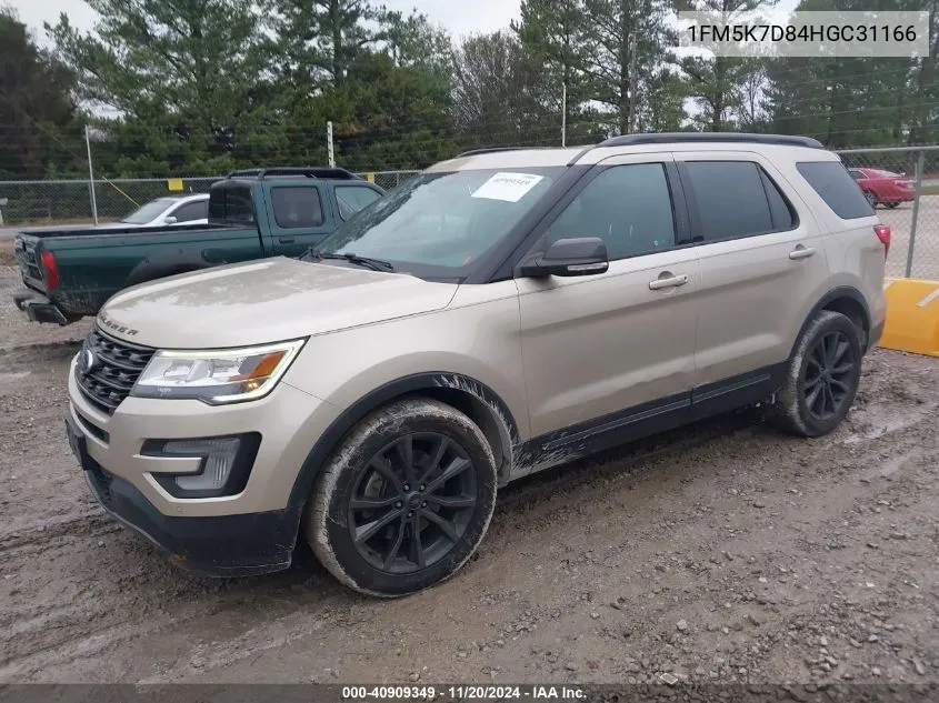 2017 Ford Explorer Xlt VIN: 1FM5K7D84HGC31166 Lot: 40909349