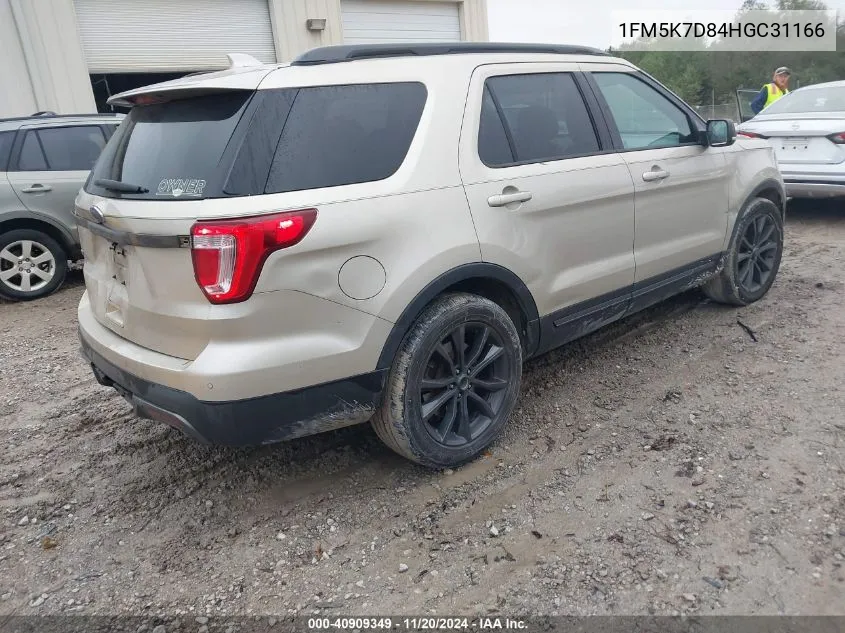 2017 Ford Explorer Xlt VIN: 1FM5K7D84HGC31166 Lot: 40909349