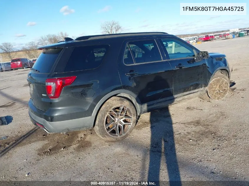 2017 Ford Explorer Sport VIN: 1FM5K8GT7HGA45725 Lot: 40915357