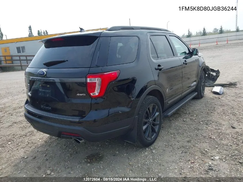 1FM5K8D80JGB36244 2018 Ford Explorer Xlt