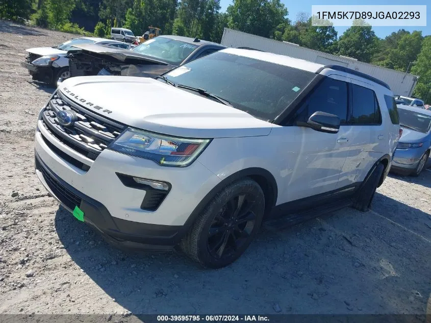 1FM5K7D89JGA02293 2018 Ford Explorer Xlt