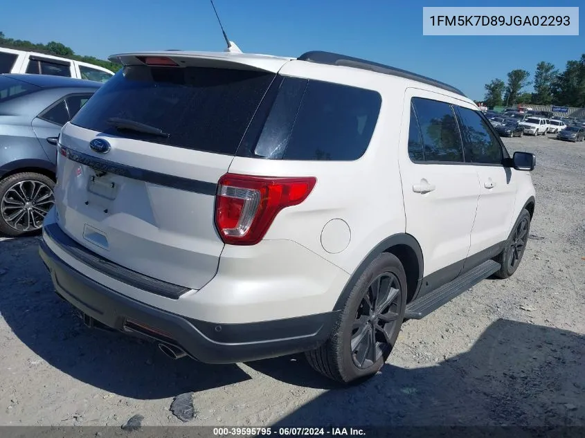 1FM5K7D89JGA02293 2018 Ford Explorer Xlt