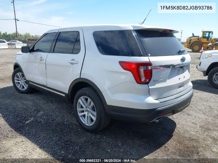 1FM5K8D82JGB93786 2018 Ford Explorer Xlt