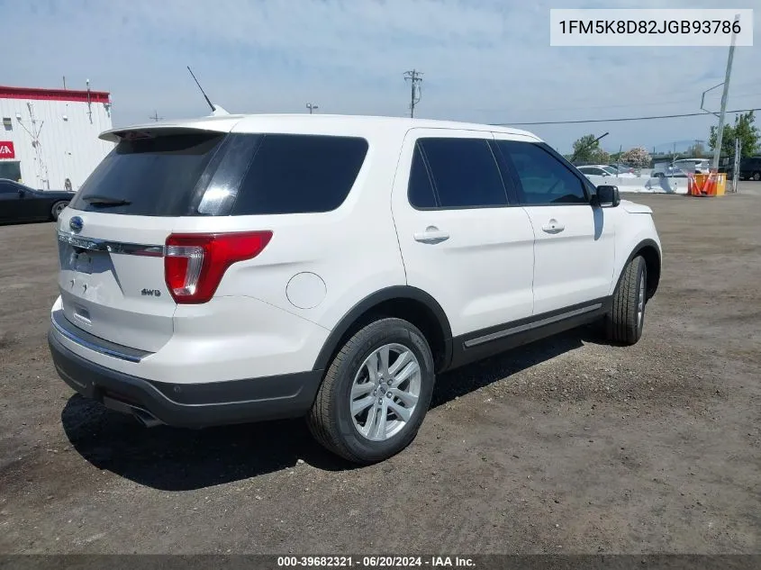 1FM5K8D82JGB93786 2018 Ford Explorer Xlt