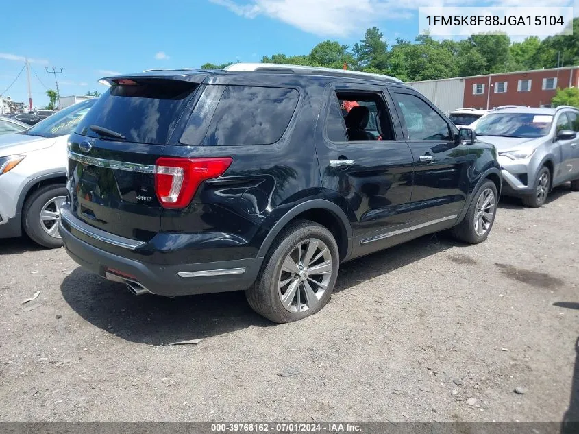 2018 Ford Explorer Limited VIN: 1FM5K8F88JGA15104 Lot: 39768162