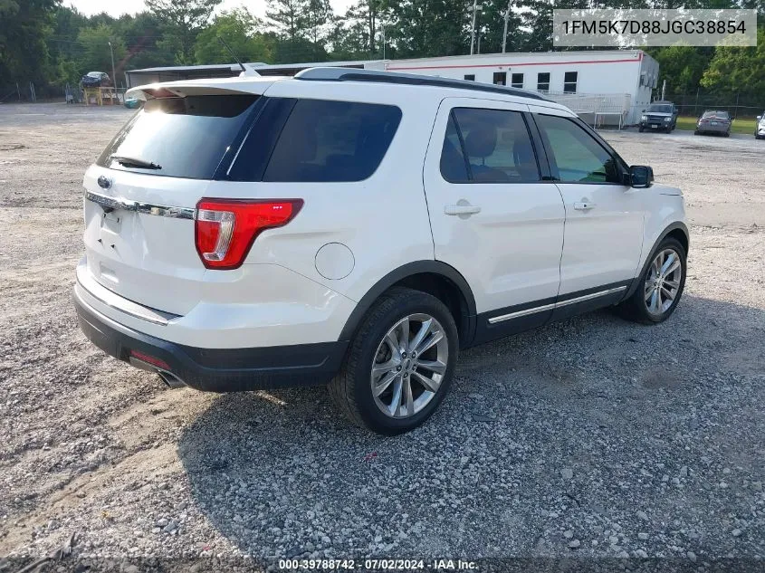 2018 Ford Explorer Xlt VIN: 1FM5K7D88JGC38854 Lot: 39788742