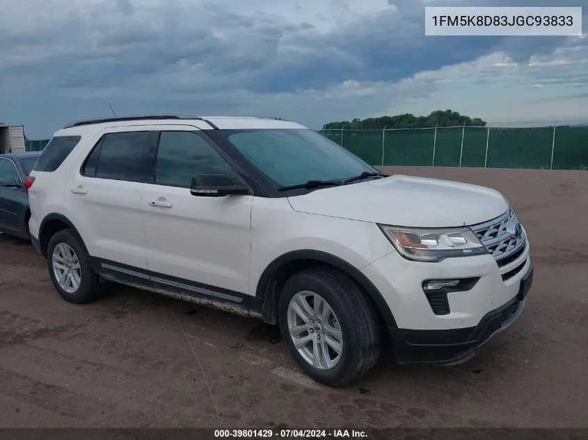 1FM5K8D83JGC93833 2018 Ford Explorer Xlt