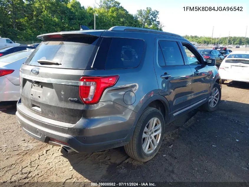 2018 Ford Explorer Xlt VIN: 1FM5K8D84JGA96542 Lot: 39808582