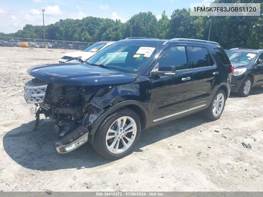 2018 Ford Explorer Limited VIN: 1FM5K7F83JGB51120 Lot: 39815972