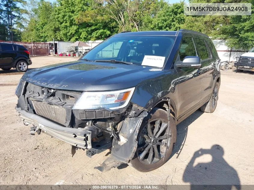 1FM5K7D89JGA24908 2018 Ford Explorer Xlt