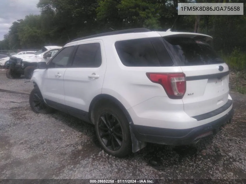 1FM5K8D86JGA75658 2018 Ford Explorer Xlt