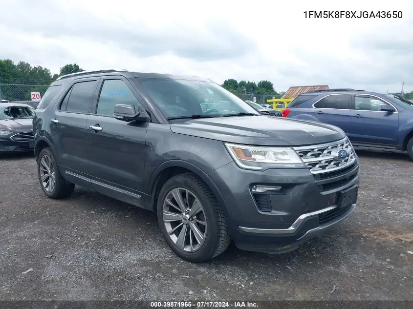 2018 Ford Explorer Limited VIN: 1FM5K8F8XJGA43650 Lot: 39871965