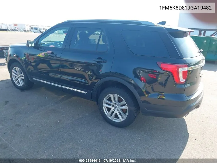 1FM5K8D81JGA19482 2018 Ford Explorer Xlt