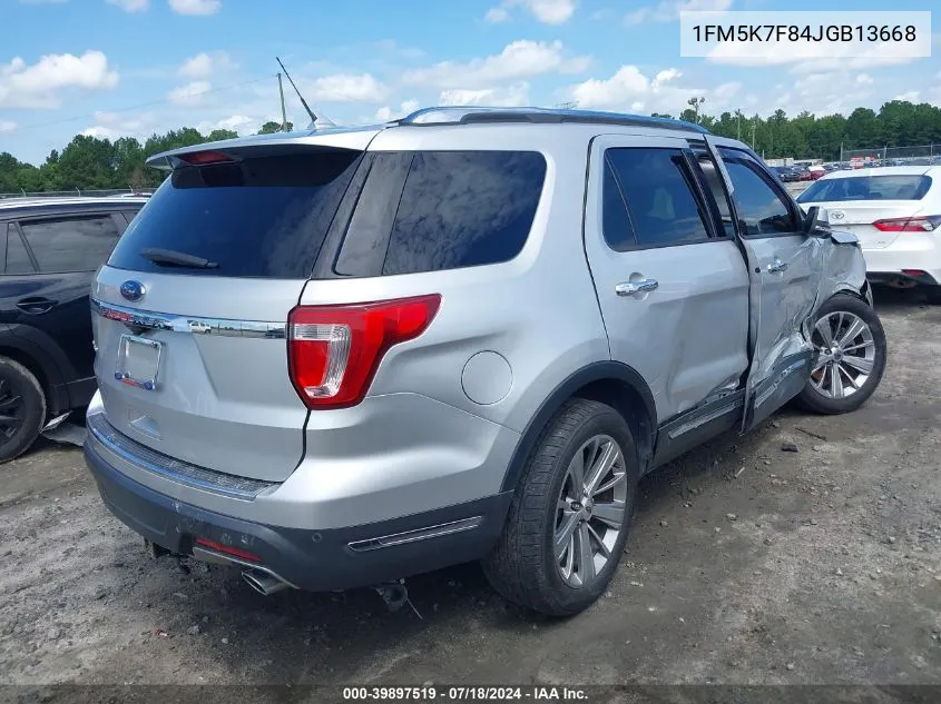 1FM5K7F84JGB13668 2018 Ford Explorer Limited