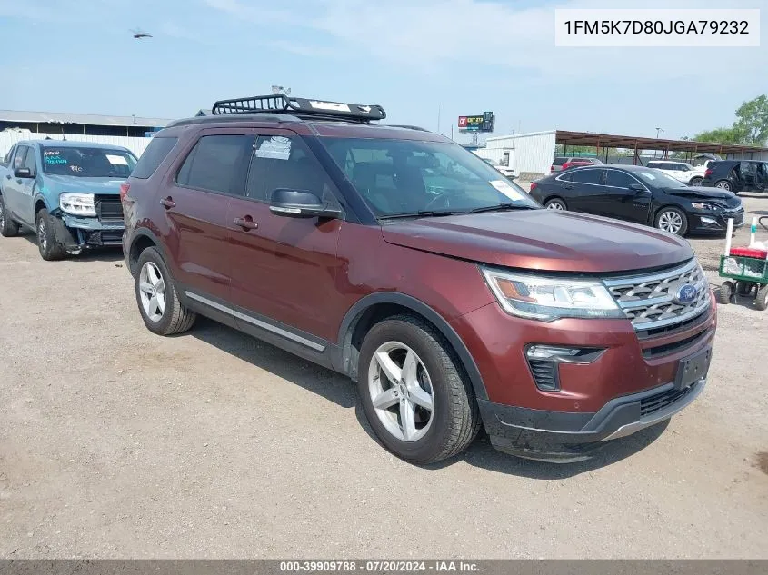 2018 Ford Explorer Xlt VIN: 1FM5K7D80JGA79232 Lot: 39909788