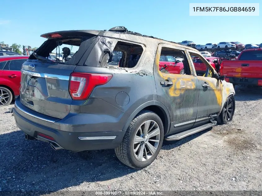 1FM5K7F86JGB84659 2018 Ford Explorer Limited