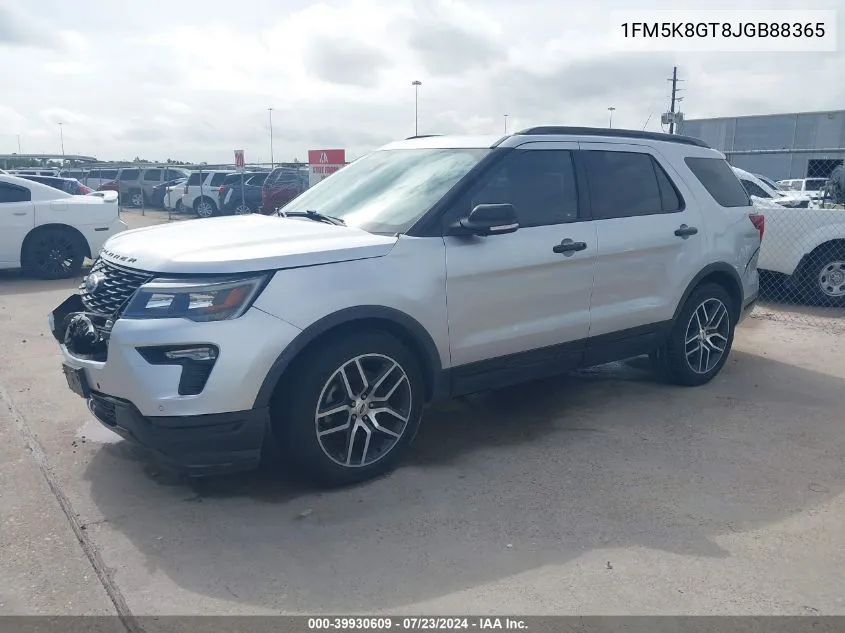 2018 Ford Explorer Sport VIN: 1FM5K8GT8JGB88365 Lot: 39930609