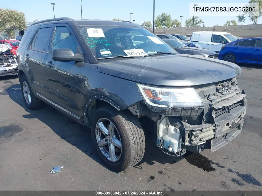 2018 Ford Explorer Xlt VIN: 1FM5K7D83JGC55206 Lot: 39933042