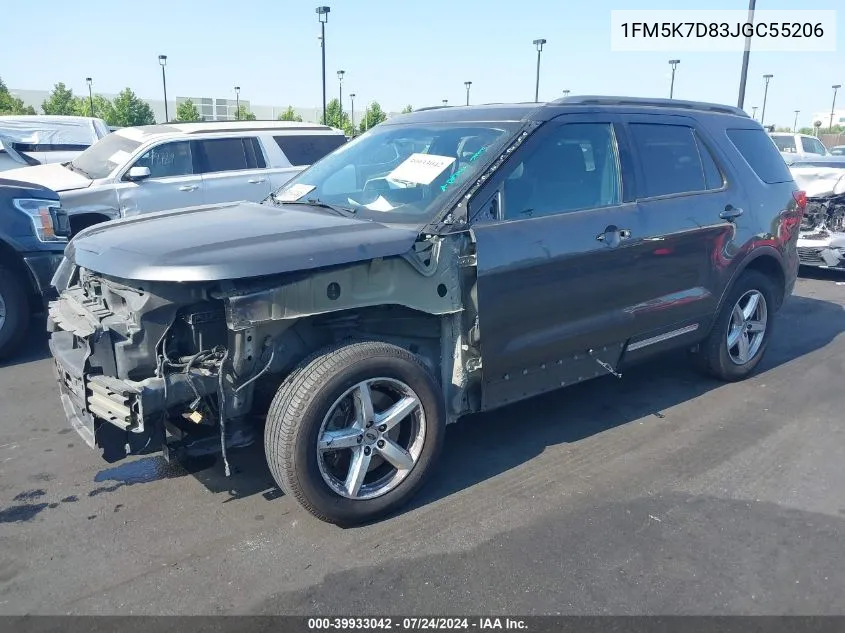 2018 Ford Explorer Xlt VIN: 1FM5K7D83JGC55206 Lot: 39933042