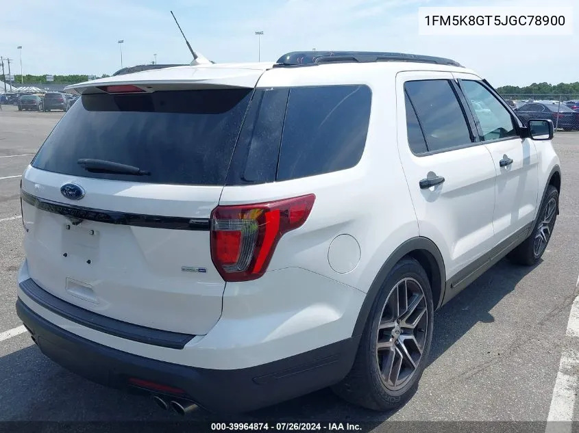 1FM5K8GT5JGC78900 2018 Ford Explorer Sport