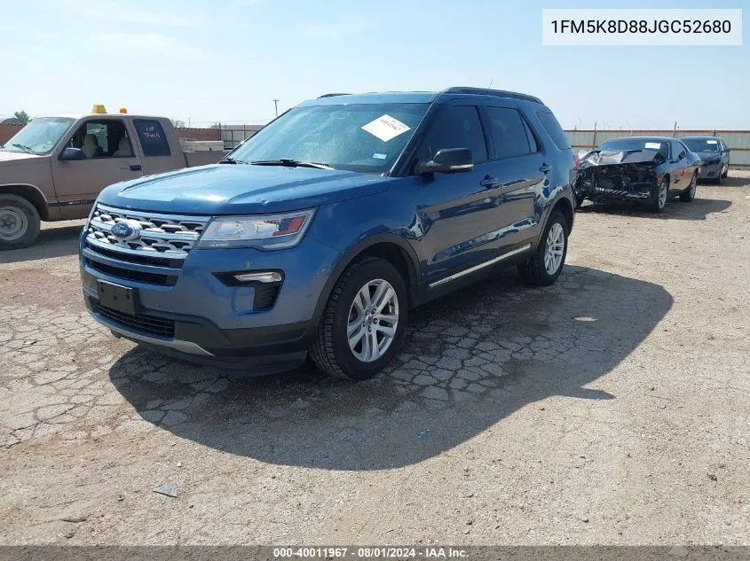 2018 Ford Explorer Xlt VIN: 1FM5K8D88JGC52680 Lot: 40011967