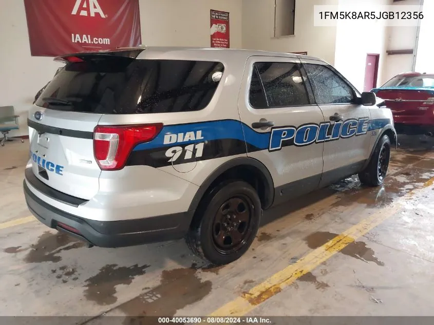 2018 Ford Police Interceptor Utility VIN: 1FM5K8AR5JGB12356 Lot: 40053690