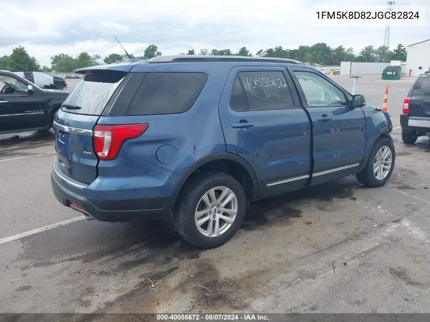 2018 Ford Explorer Xlt VIN: 1FM5K8D82JGC82824 Lot: 40055672