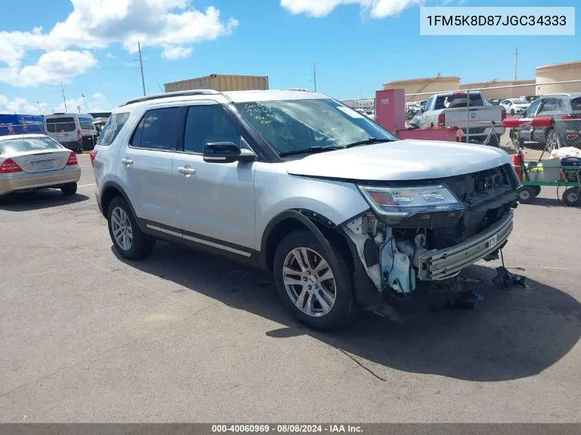 2018 Ford Explorer Xlt VIN: 1FM5K8D87JGC34333 Lot: 40060969