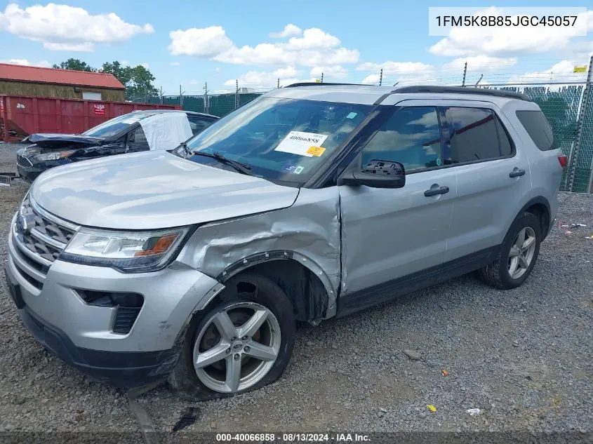 2018 Ford Explorer VIN: 1FM5K8B85JGC45057 Lot: 40066858