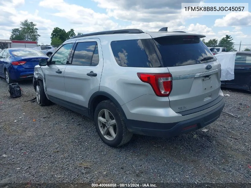 2018 Ford Explorer VIN: 1FM5K8B85JGC45057 Lot: 40066858