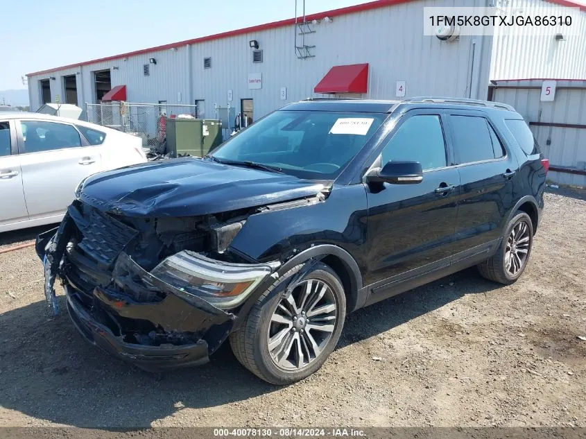 2018 Ford Explorer Sport VIN: 1FM5K8GTXJGA86310 Lot: 40078130