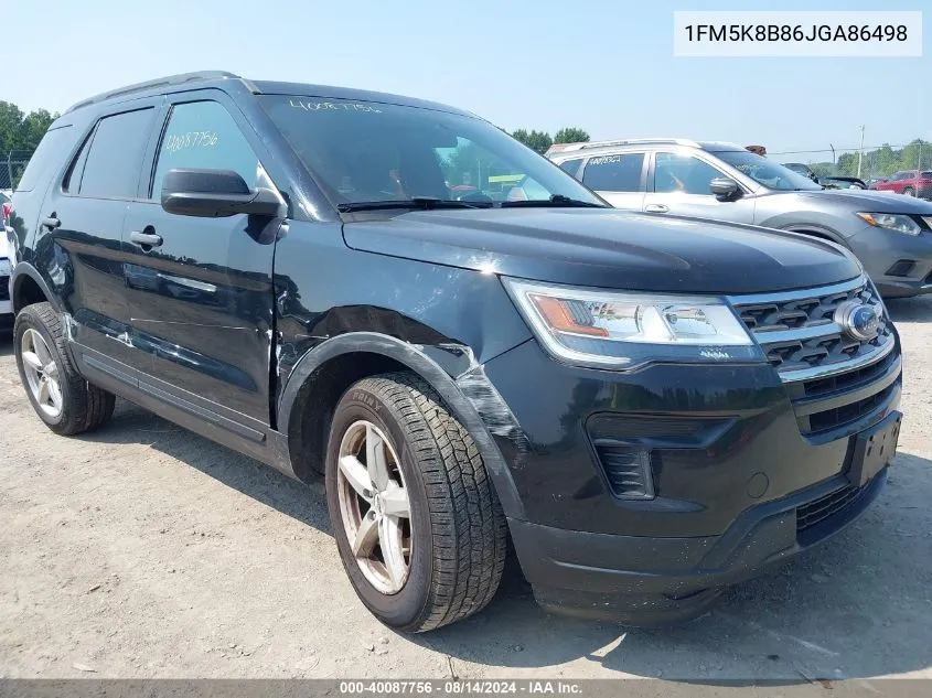 2018 Ford Explorer VIN: 1FM5K8B86JGA86498 Lot: 40087756