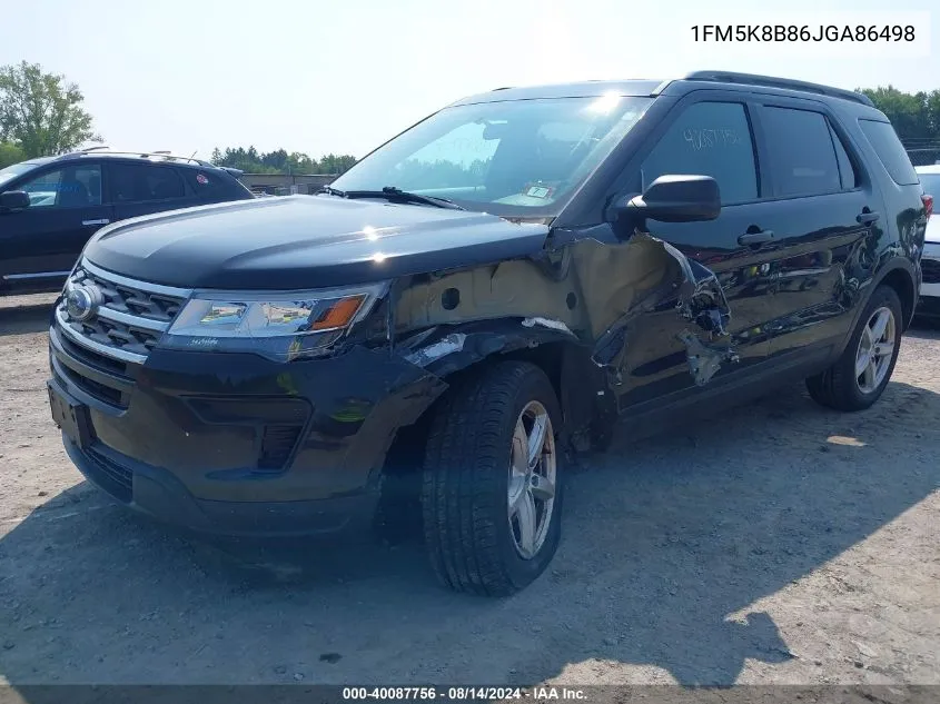 2018 Ford Explorer VIN: 1FM5K8B86JGA86498 Lot: 40087756