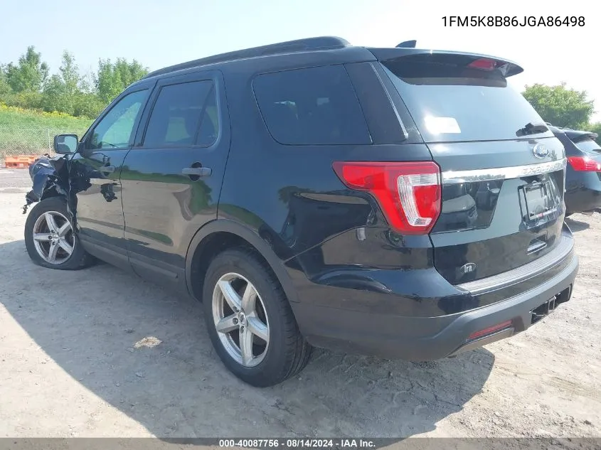 2018 Ford Explorer VIN: 1FM5K8B86JGA86498 Lot: 40087756