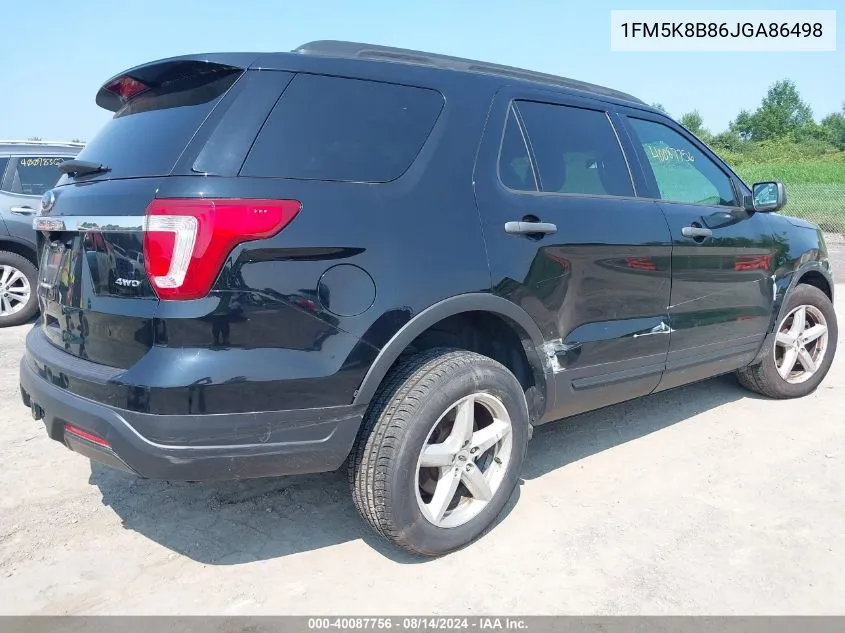 2018 Ford Explorer VIN: 1FM5K8B86JGA86498 Lot: 40087756