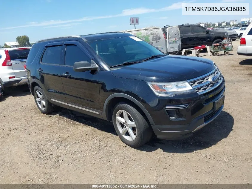 2018 Ford Explorer Xlt VIN: 1FM5K7D86JGA36885 Lot: 40113852