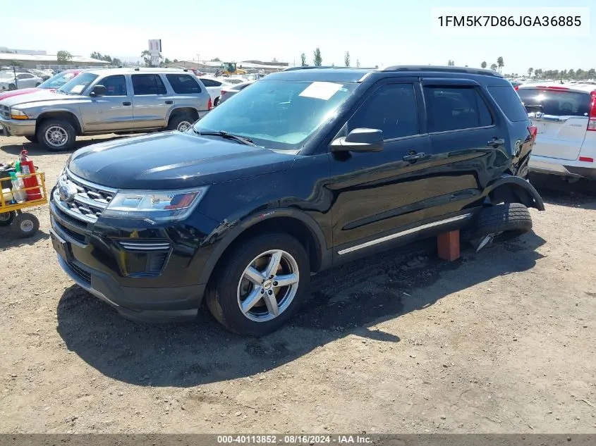 2018 Ford Explorer Xlt VIN: 1FM5K7D86JGA36885 Lot: 40113852