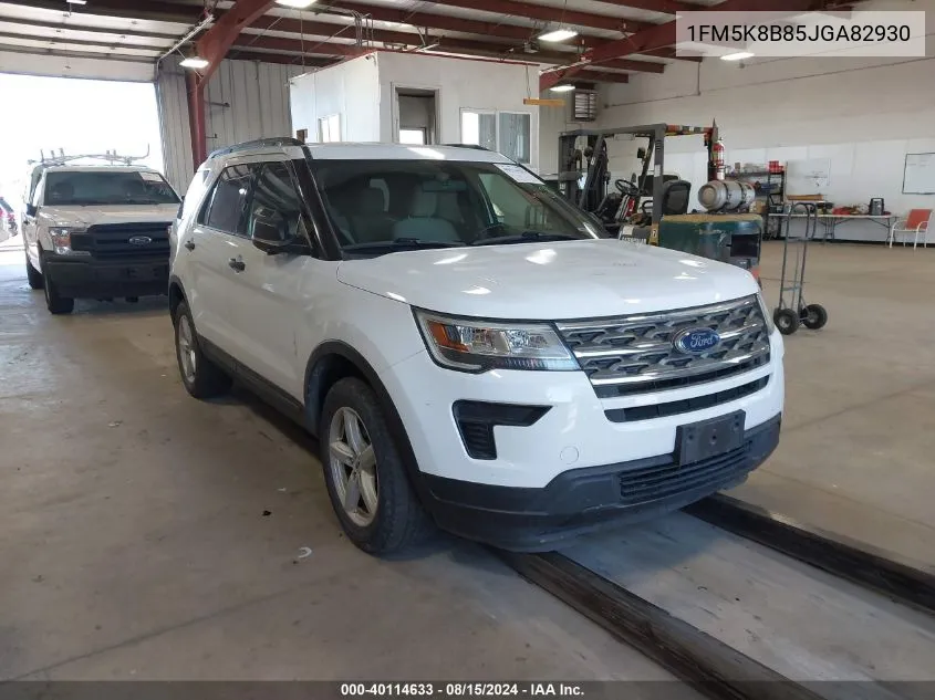 2018 Ford Explorer VIN: 1FM5K8B85JGA82930 Lot: 40114633