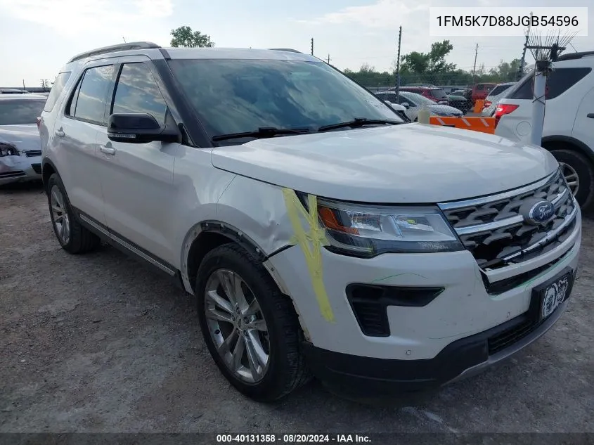 2018 Ford Explorer Xlt VIN: 1FM5K7D88JGB54596 Lot: 40131358