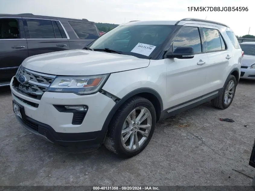 2018 Ford Explorer Xlt VIN: 1FM5K7D88JGB54596 Lot: 40131358